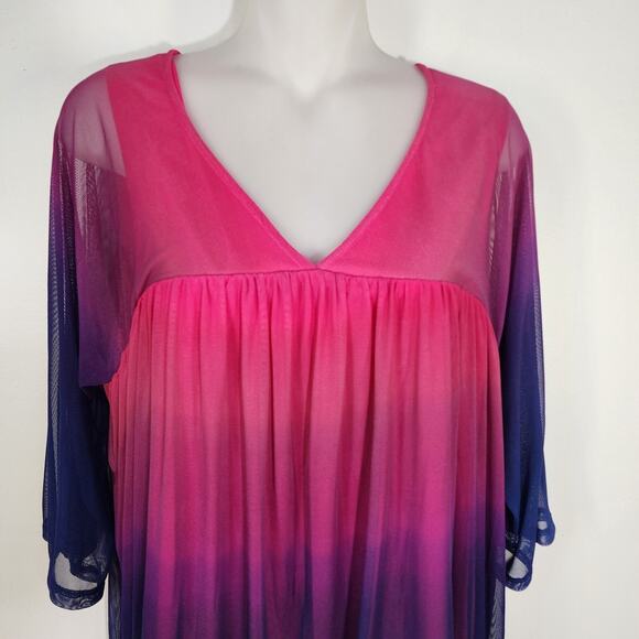Attitudes by Renee Como Jersey & Mesh Ombre Swing Top Size Medium Evening Lilly - Picture 3 of 11